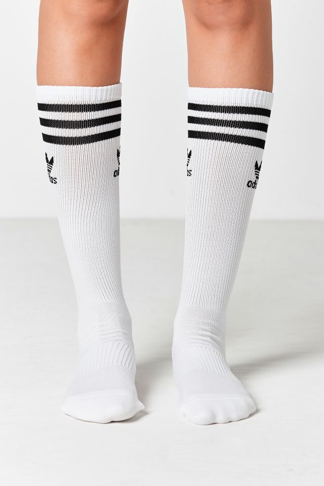 adidas Originals White Knee High Single Roller Sock #1