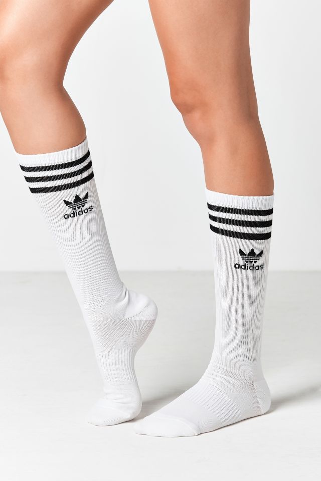 adidas Originals White Knee High Single Roller Sock #2
