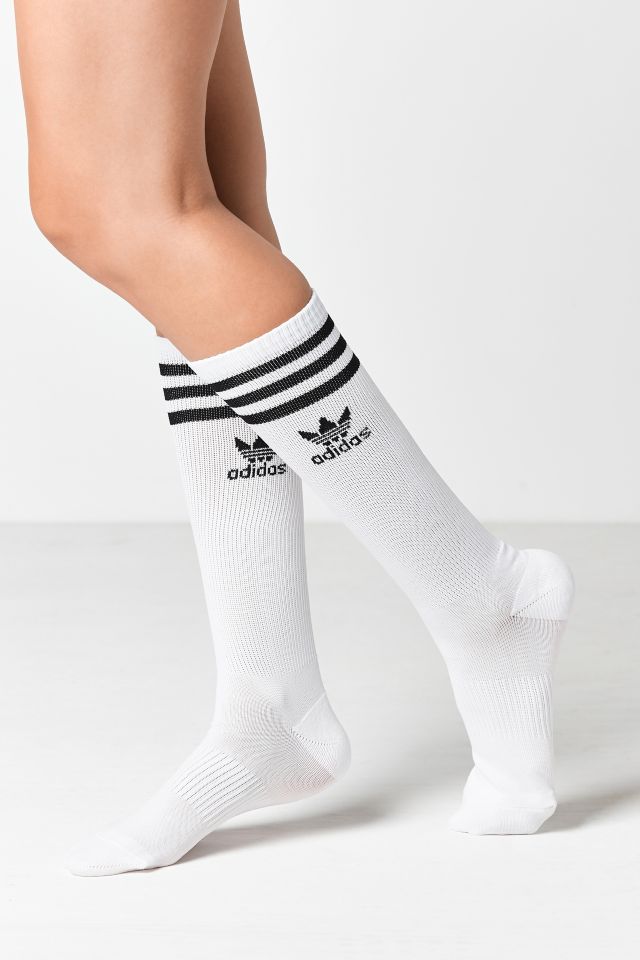 adidas Originals White Knee High Single Roller Sock #5