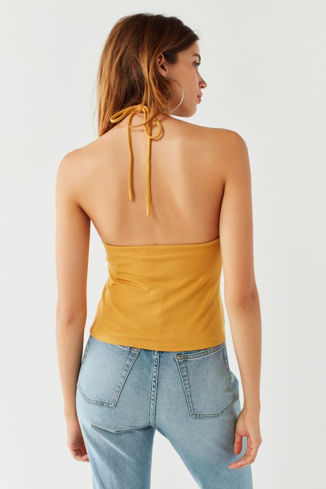 UO Dion Plunging Halter Tank Top #4
