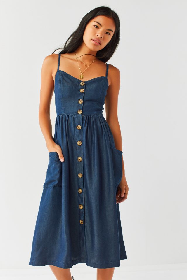 Chambray button hot sale down dress