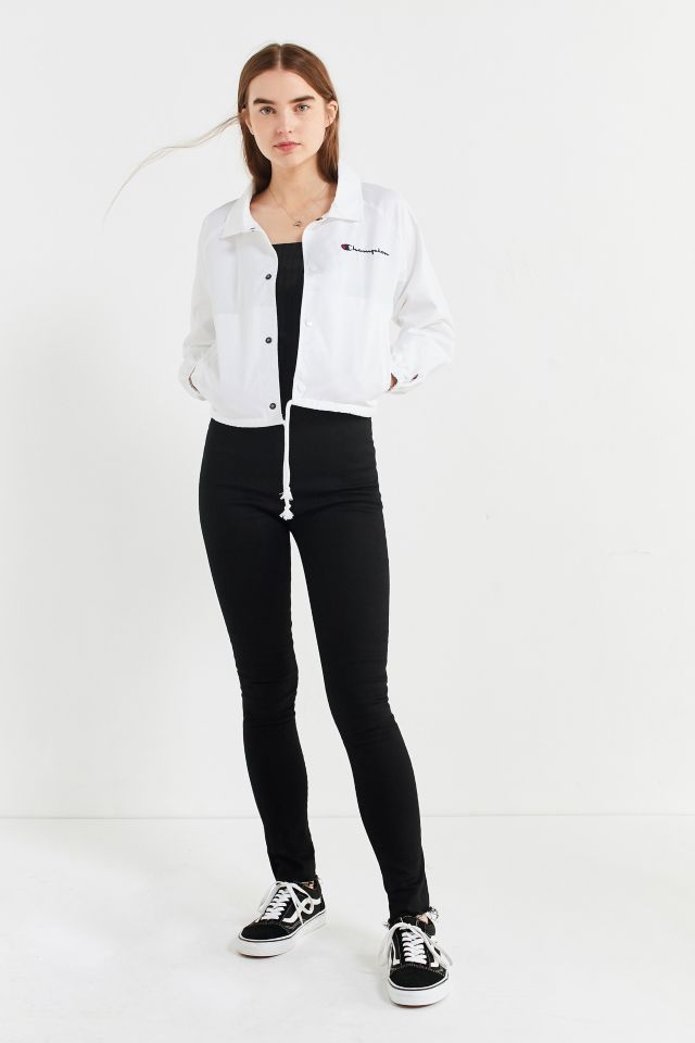 Champion cropped coach jacket cheap white