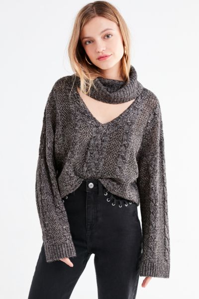 UO Cable Knit Cut-Out Sweater | Urban Outfitters