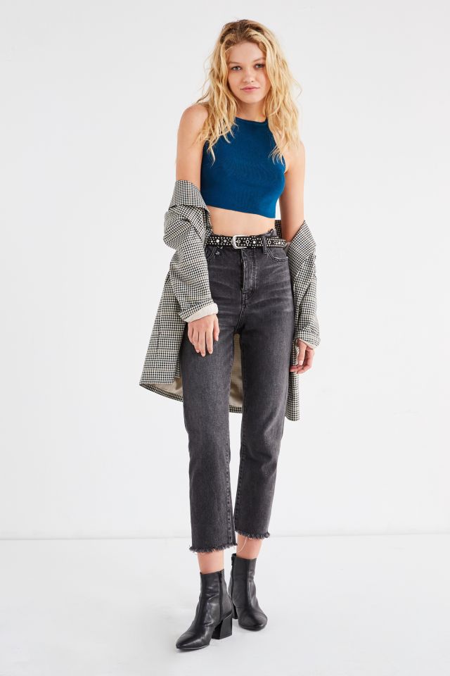 UO Shiny Ribbed Sweater Cropped Top #2