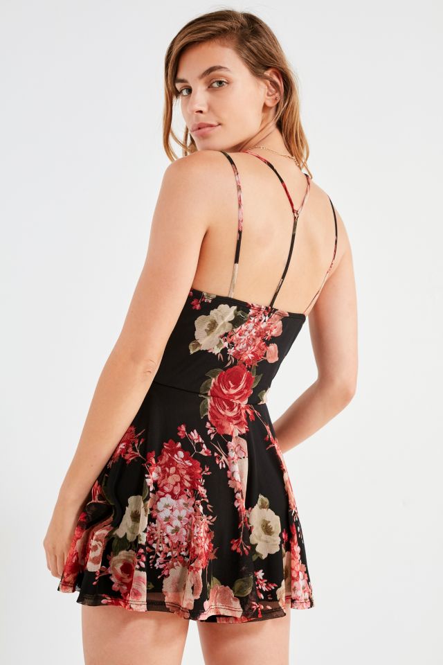 UO Floral Knit Mesh Romper #1