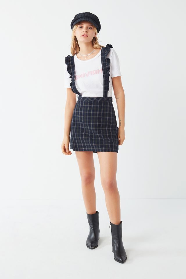 UO Time After Time Plaid Suspender Skirt #4