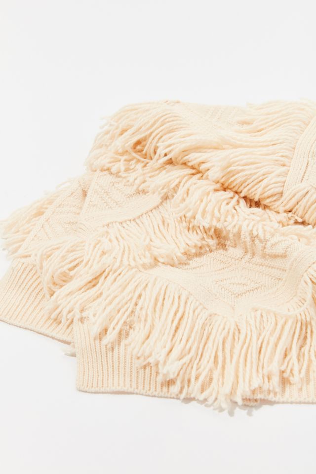 Patchwork Fringed Knit Scarf #2
