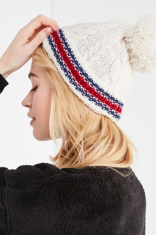 Varsity Stripe Pompom Beanie