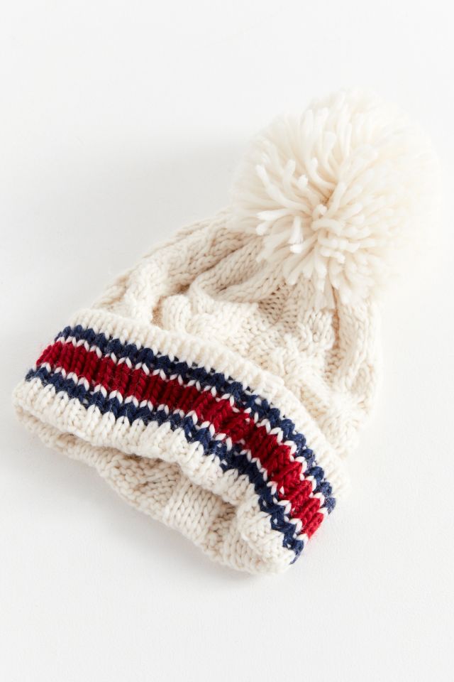 Varsity Stripe Pompom Beanie #1