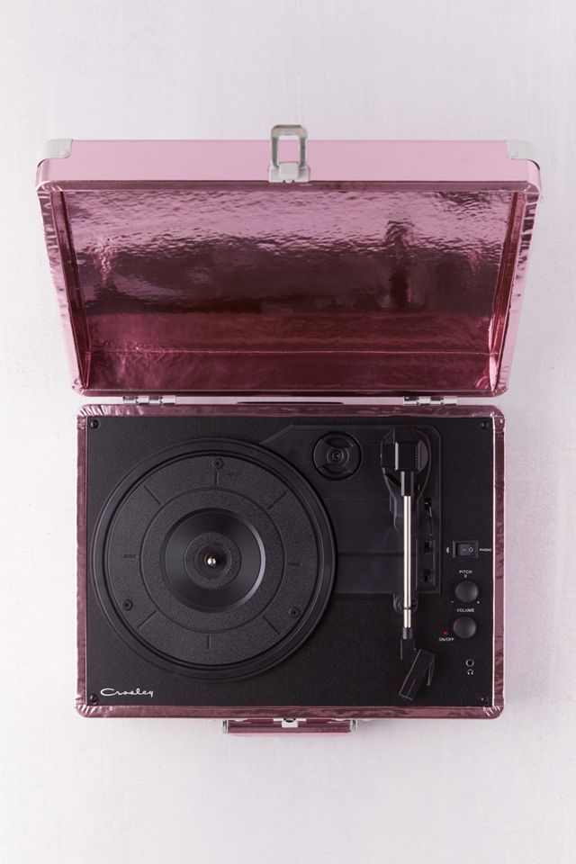 Crosley UO Exclusive Pink Foil Cruiser Bluetooth Record Player #2