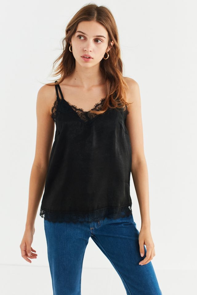 Urban Outfitters Black Archie At Uo Lace Cami Top