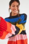 UO Kari Rainbow Striped Oversized Sweater | Urban Outfitters