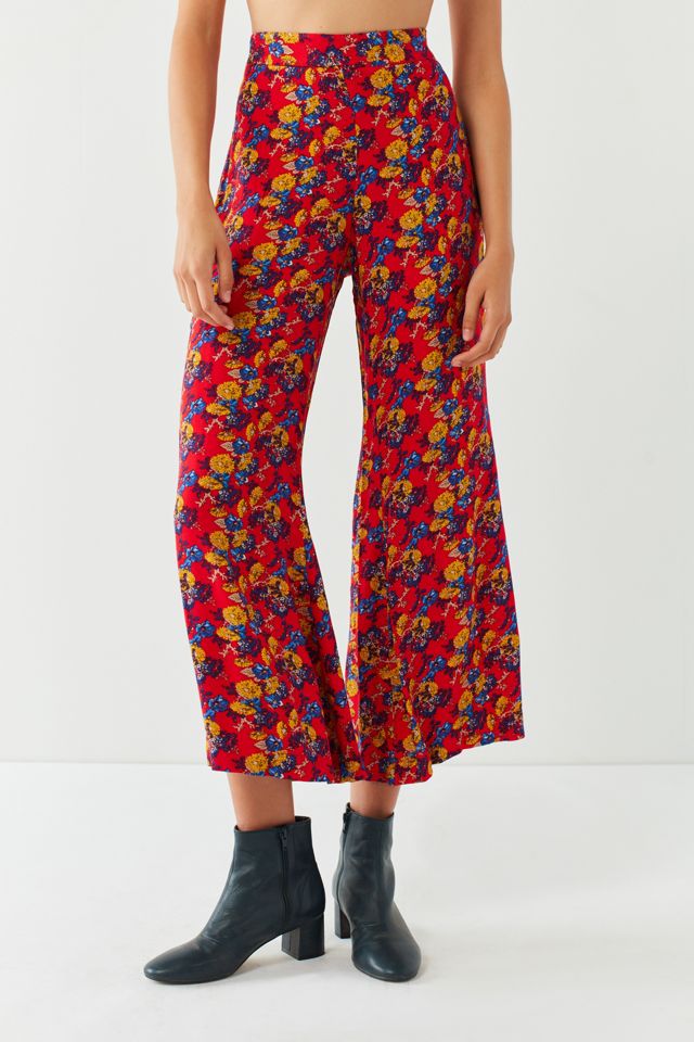 UO Printed Cropped Kick Flare Pant #1