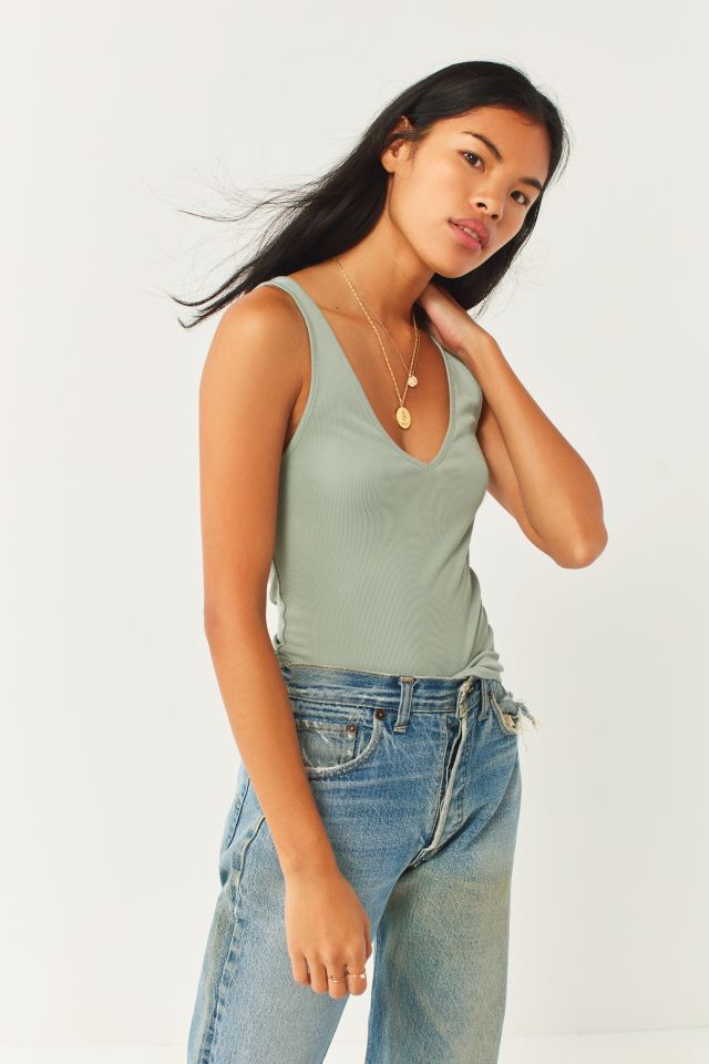 UO Leon Deep V-Neck Tank Top