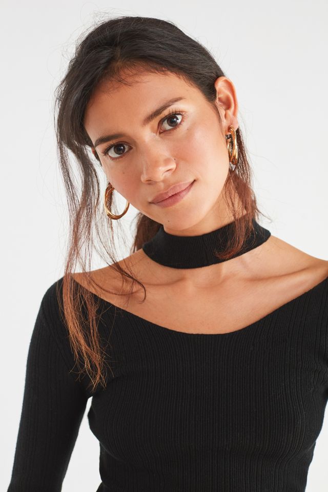 UO Mallory Mock-Neck Cut-Out Sweater #4