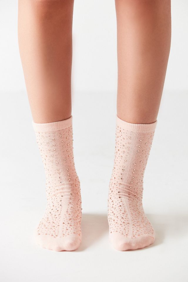 Out From Under Rhinestone Crew Sock #1