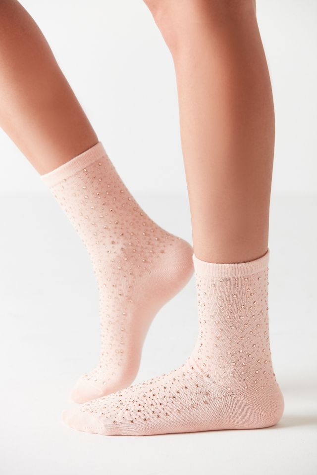 Out From Under Rhinestone Crew Sock #2