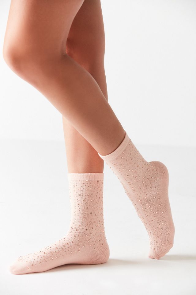 Out From Under Rhinestone Crew Sock #3