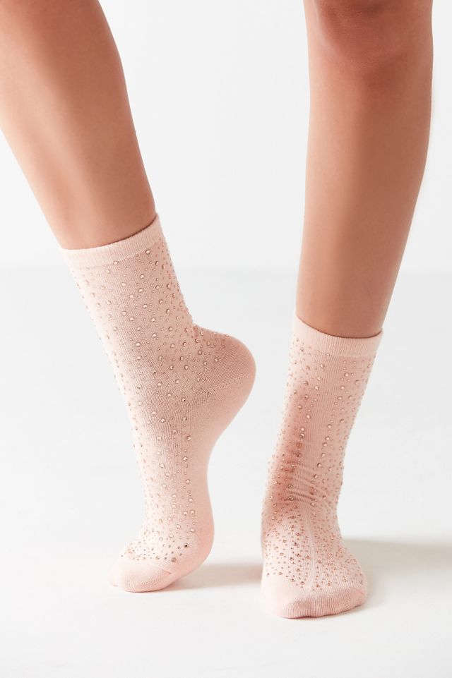 Out From Under Rhinestone Crew Sock #4