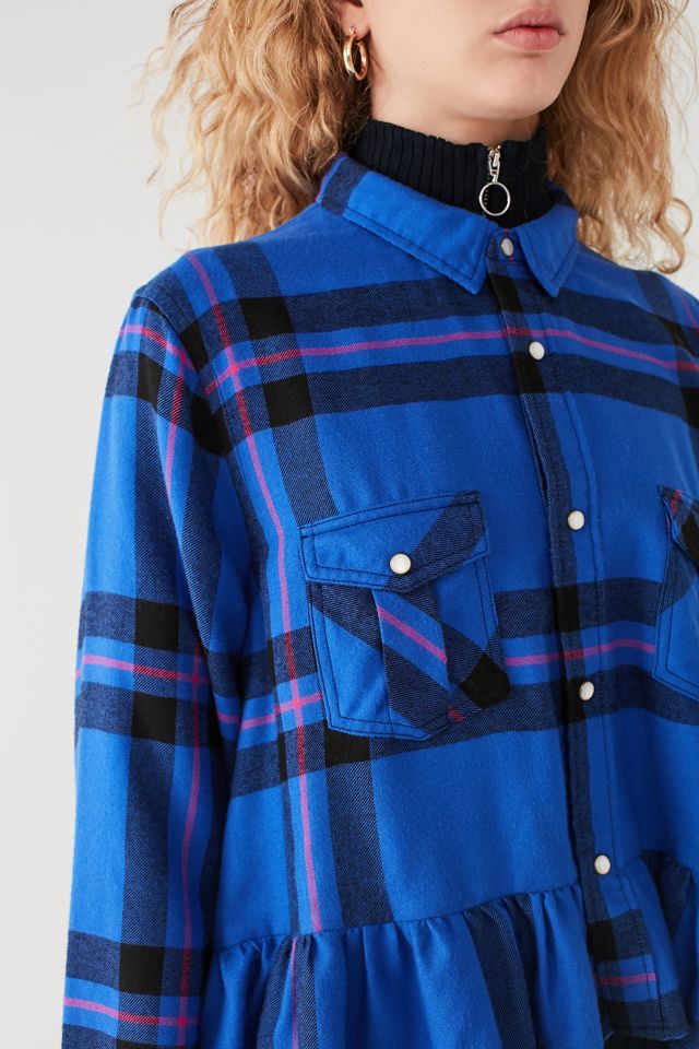 UO Button-Down Peplum Flannel Top #5