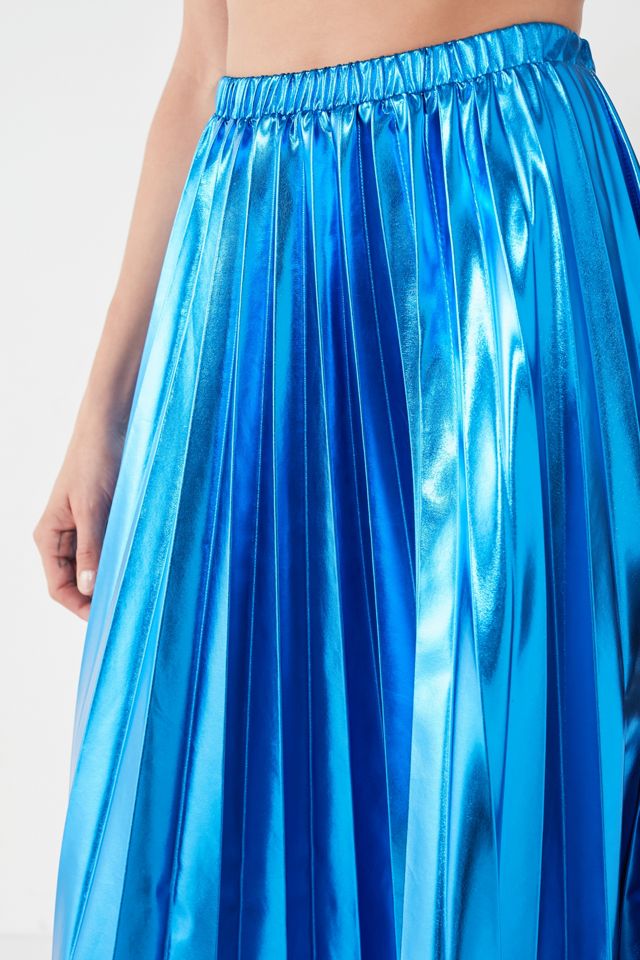 UO Metallic Pleated Midi Skirt #3