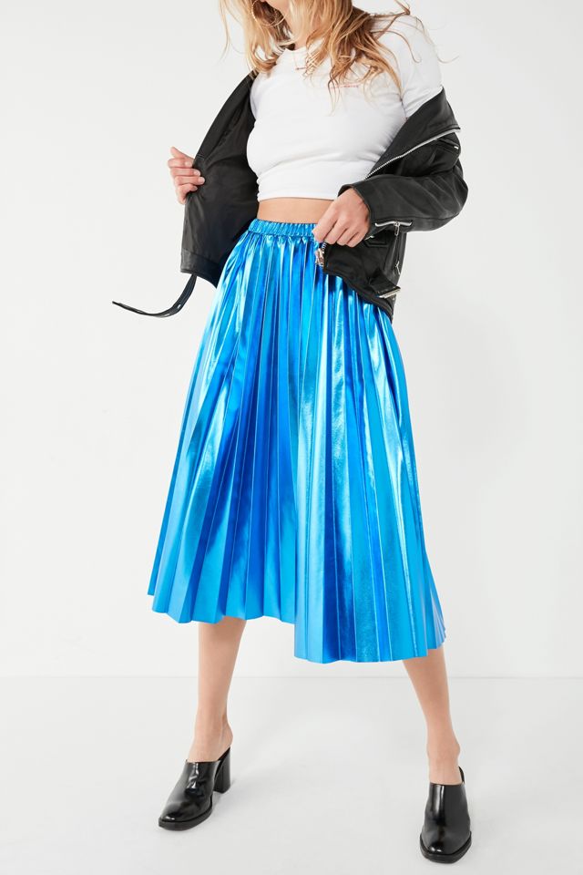 UO Metallic Pleated Midi Skirt #5