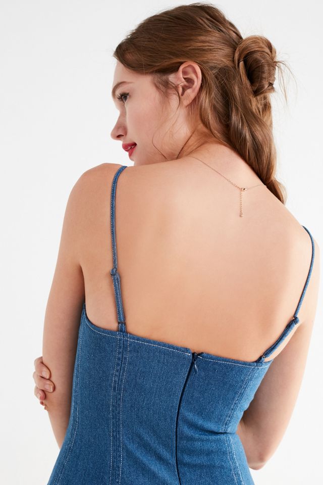 c/meo collective denim dress Peripheral Short Sleeve Dress