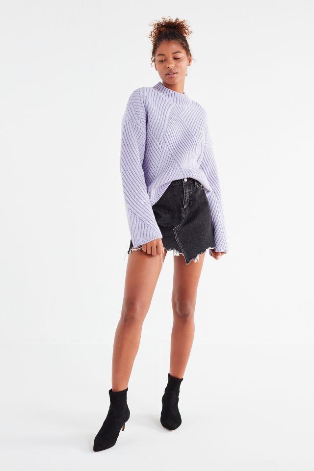 UO Mock-Neck Zig Zag Ribbed Sweater #1