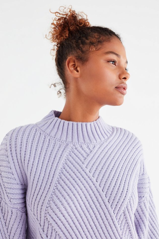 UO Mock-Neck Zig Zag Ribbed Sweater #4