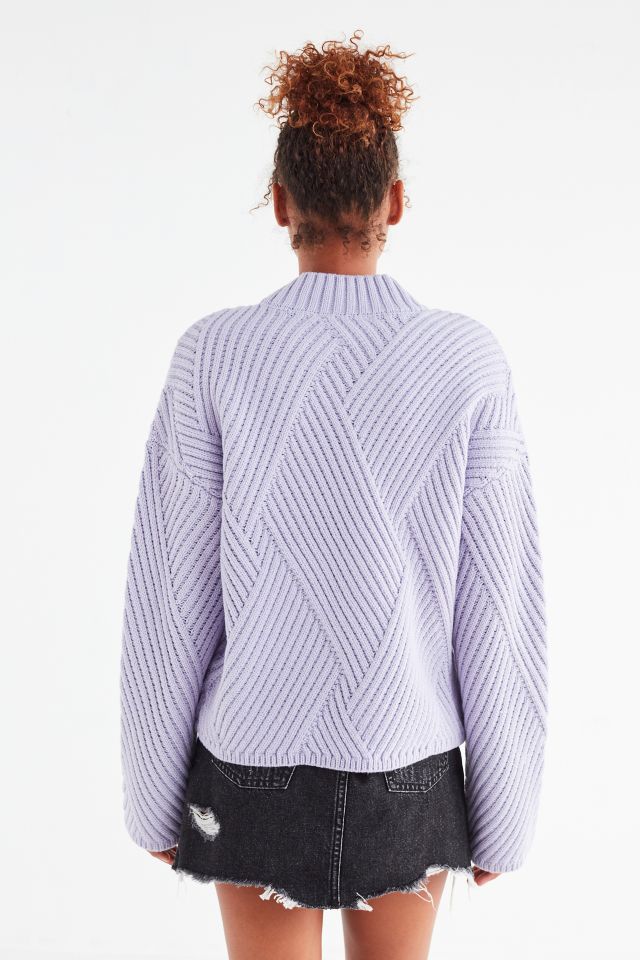 UO Mock-Neck Zig Zag Ribbed Sweater #5