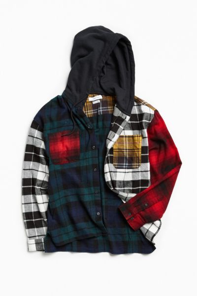 flannel hoodie urban outfitters