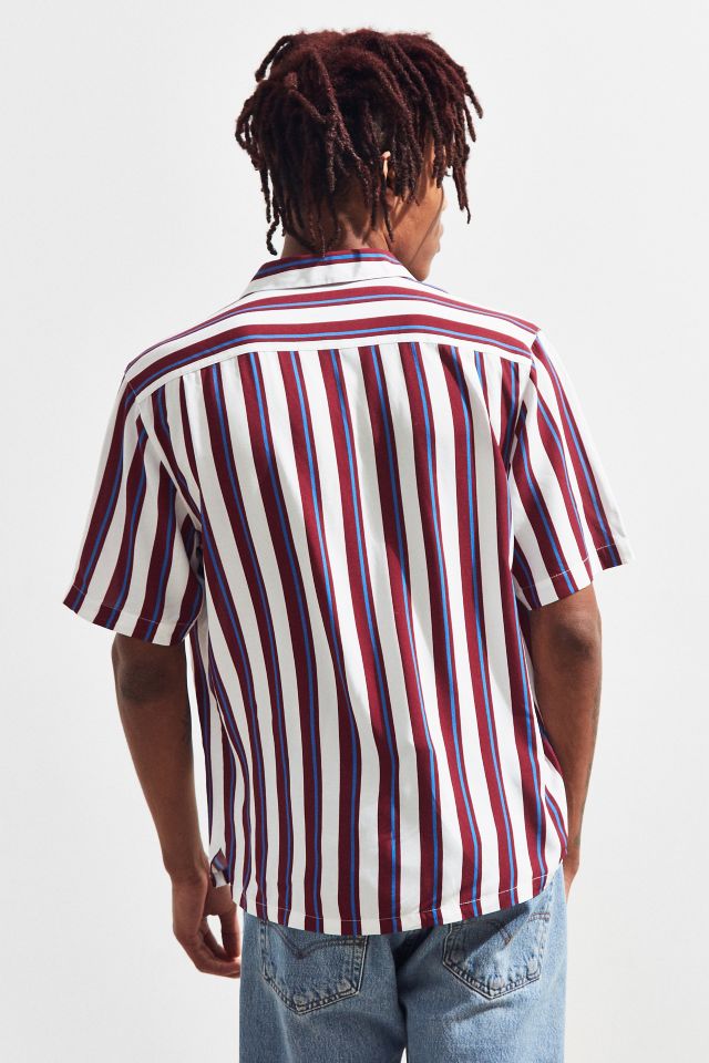 UO Rayon Vertical Stripe Short Sleeve Button-Down Shirt #4