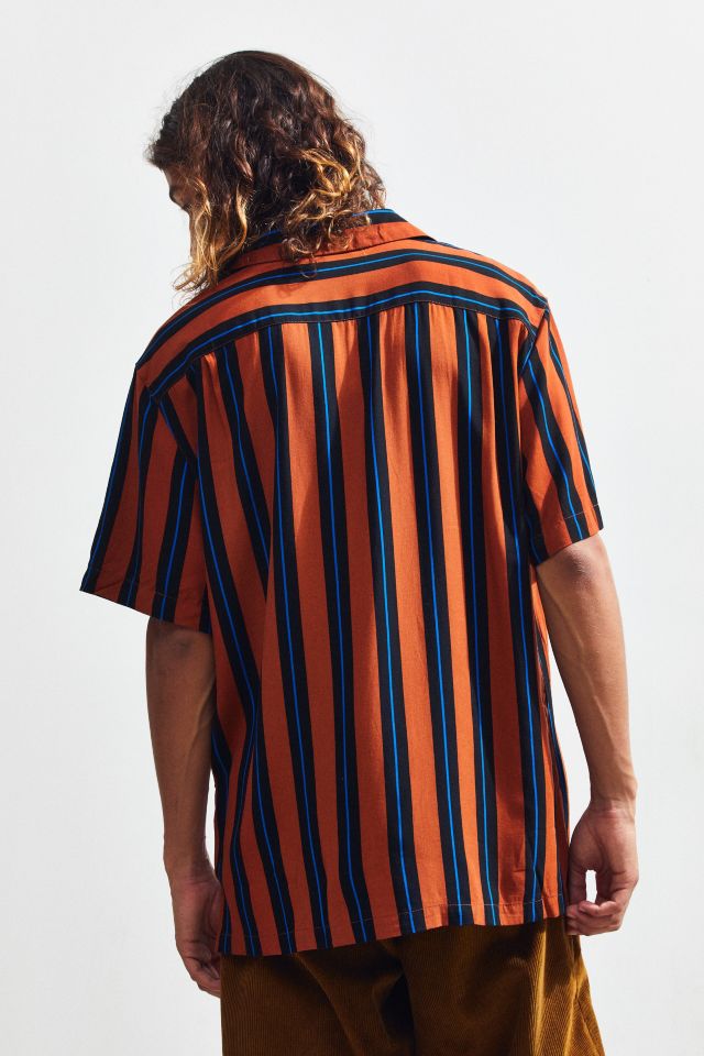 UO Vertical Stripe Short Sleeve Button-Down Shirt #2