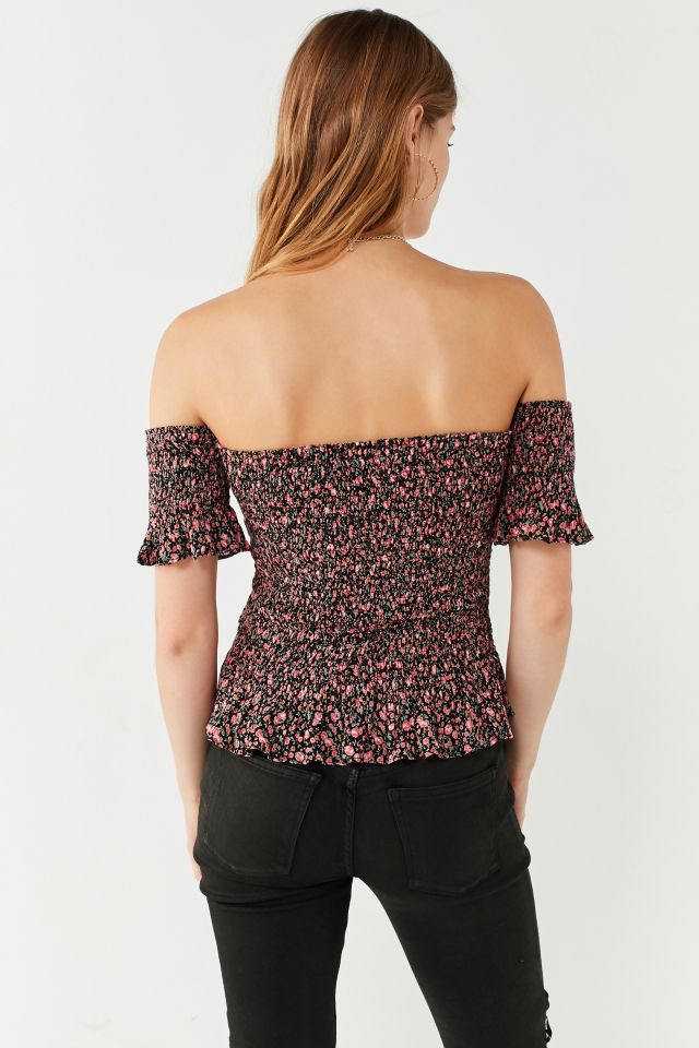 UO Stubborn Love Smocked Off-The-Shoulder Top #1