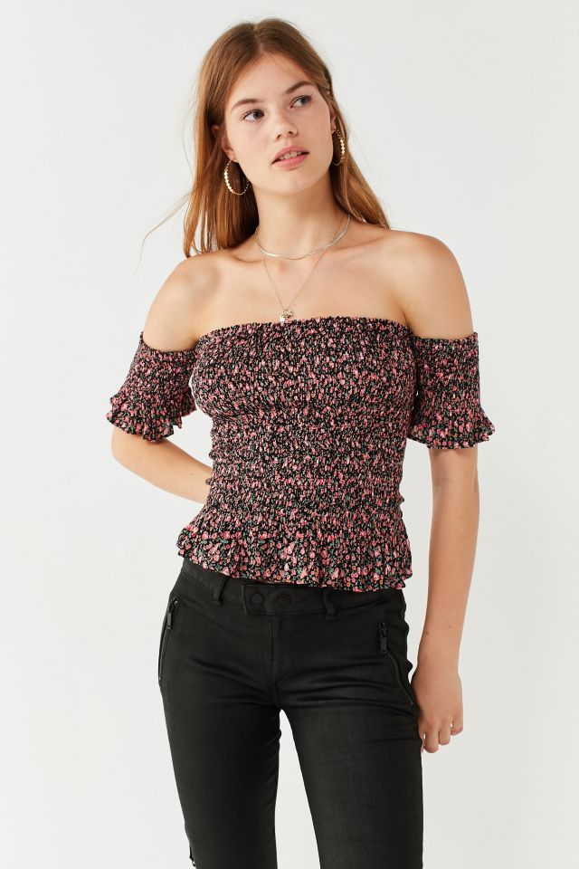 UO Stubborn Love Smocked Off-The-Shoulder Top #4