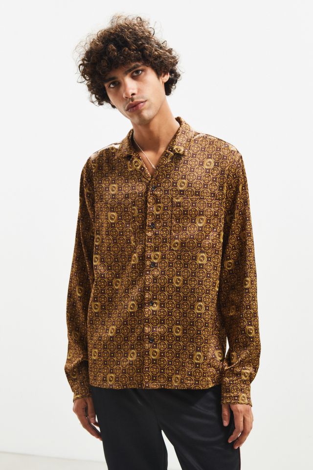 UO Satin Medallion Button-Down Shirt #2