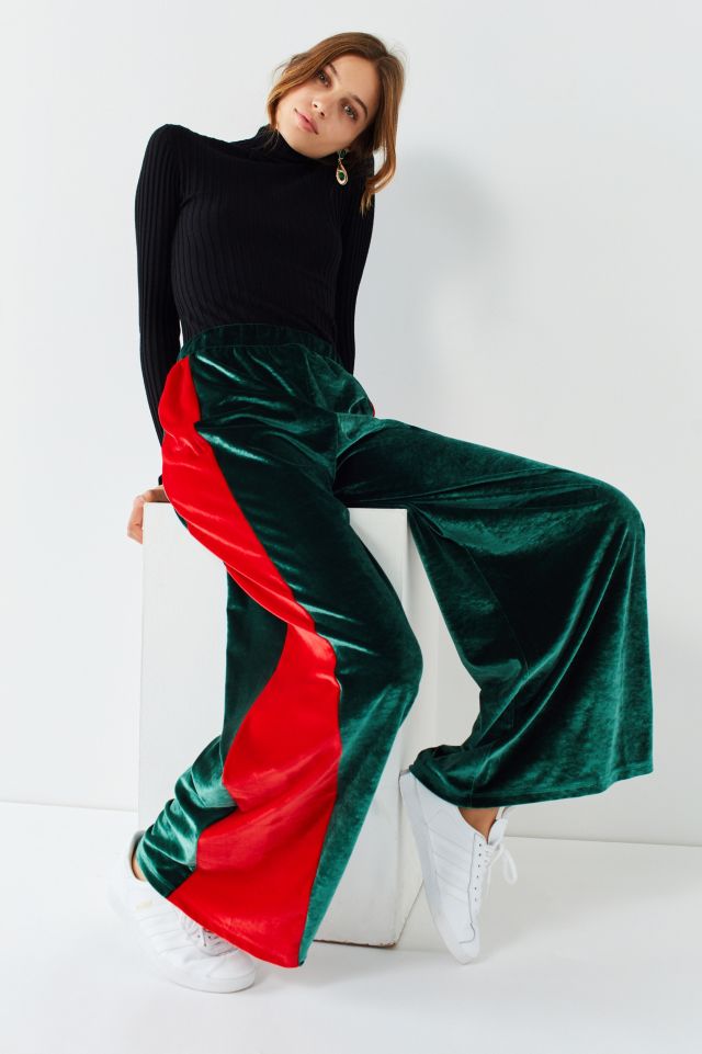 UO Striped Velour Wide-Leg Pant #4