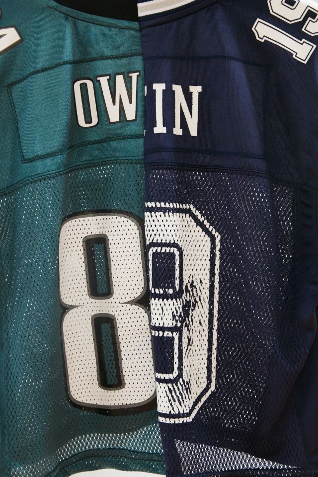 One-Of-A-Kind Philadelphia Eagles + Dallas Cowboys 89 Spliced Football  Jersey