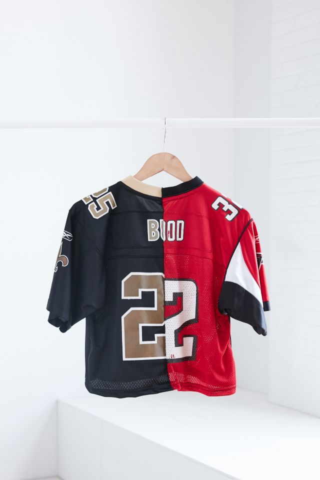 One-Of-A-Kind Atlanta Falcons + Pittsburgh Steelers 35 Spliced Football Jersey #4
