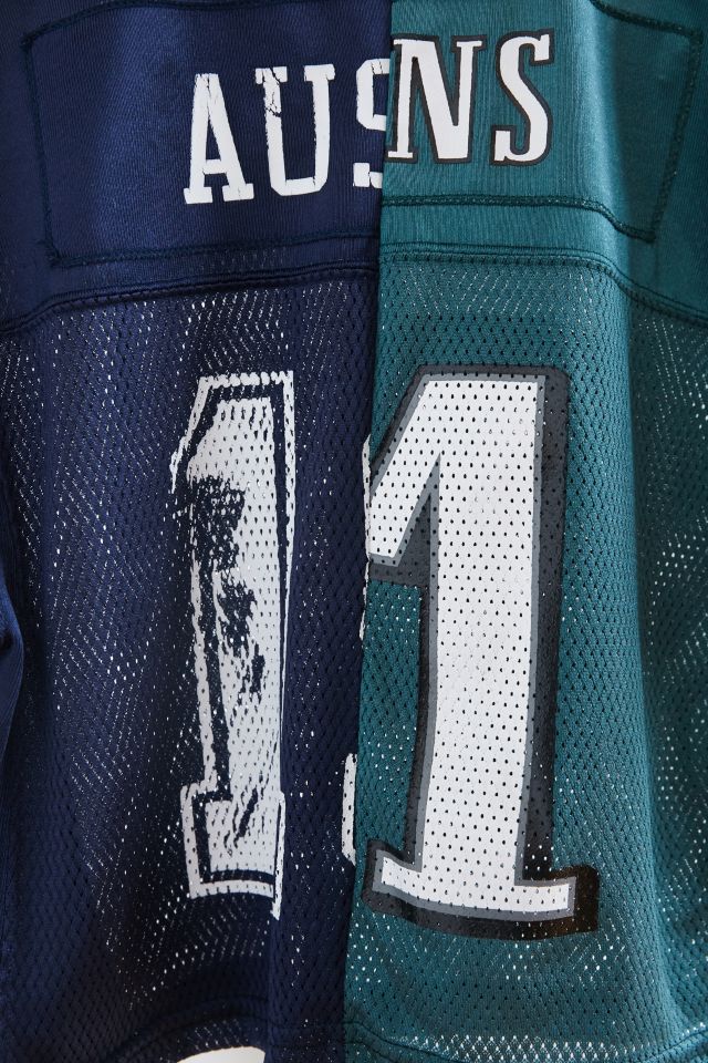 One-Of-A-Kind Philadelphia Eagles + Dallas Cowboys 89 Spliced Football Jersey #4