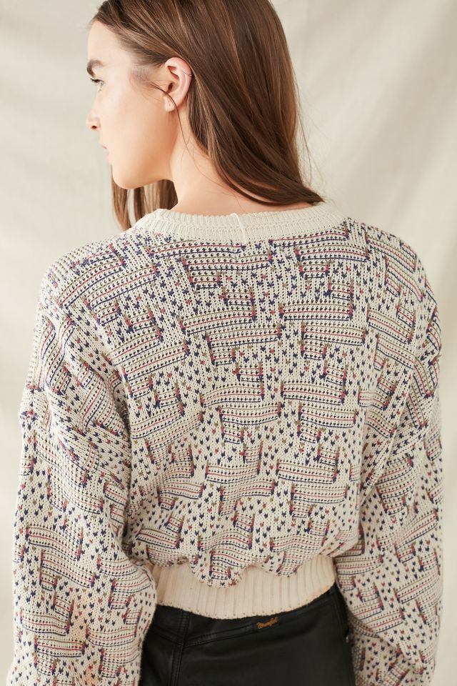 Urban Renewal Recycled Printed Cropped Sweater #1