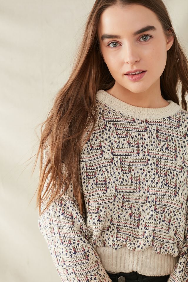 Urban Renewal Recycled Printed Cropped Sweater #3