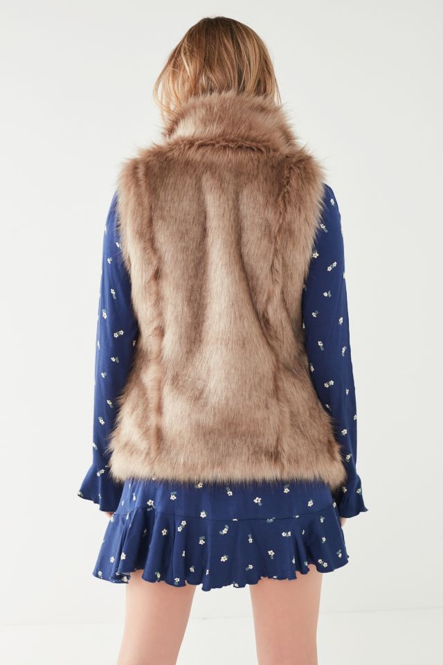 Faux Fur Collared Vest #1