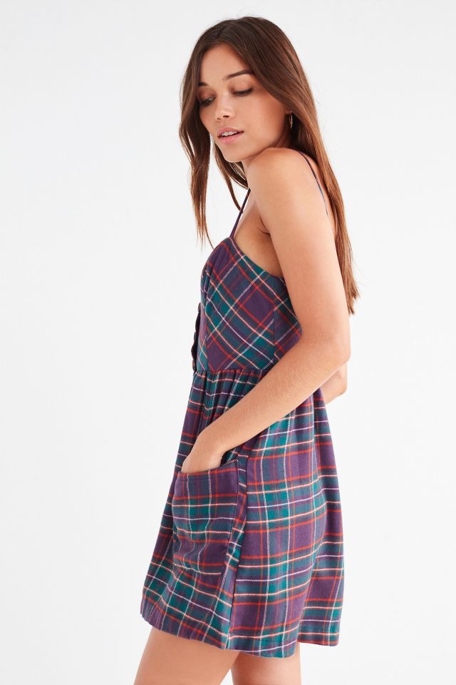 UO Flannel Button-Down Mini Dress #3