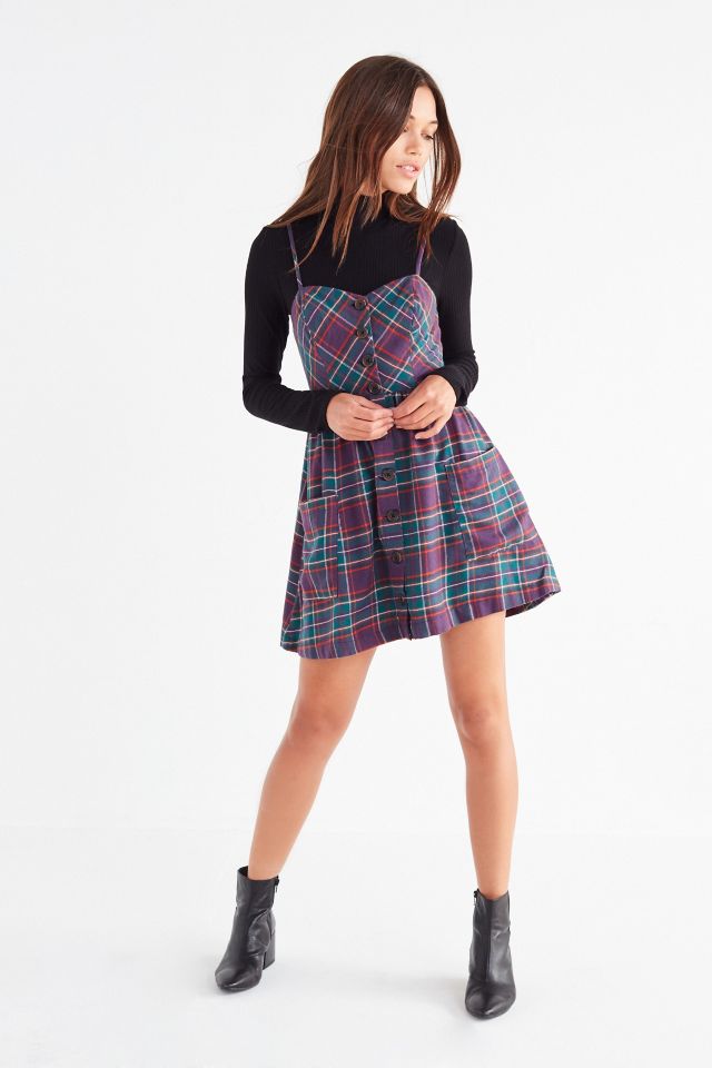 UO Flannel Button-Down Mini Dress #5