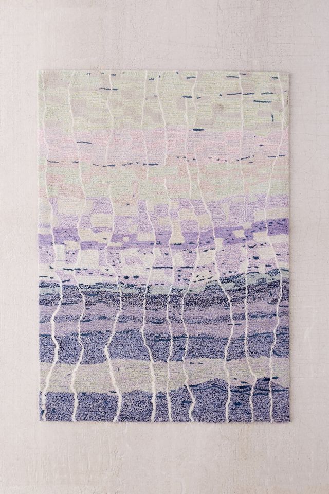 Abstract Blocks Wool Shag Rug | Urban Outfitters