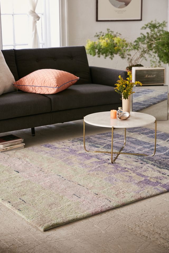Abstract Blocks Wool Shag Rug #1