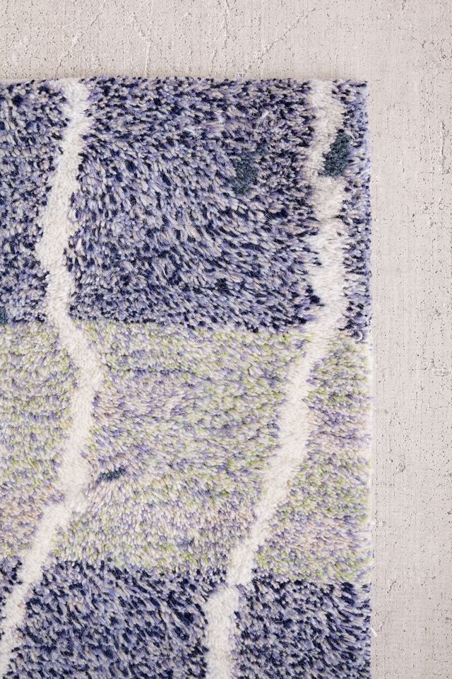 Abstract Blocks Wool Shag Rug #2