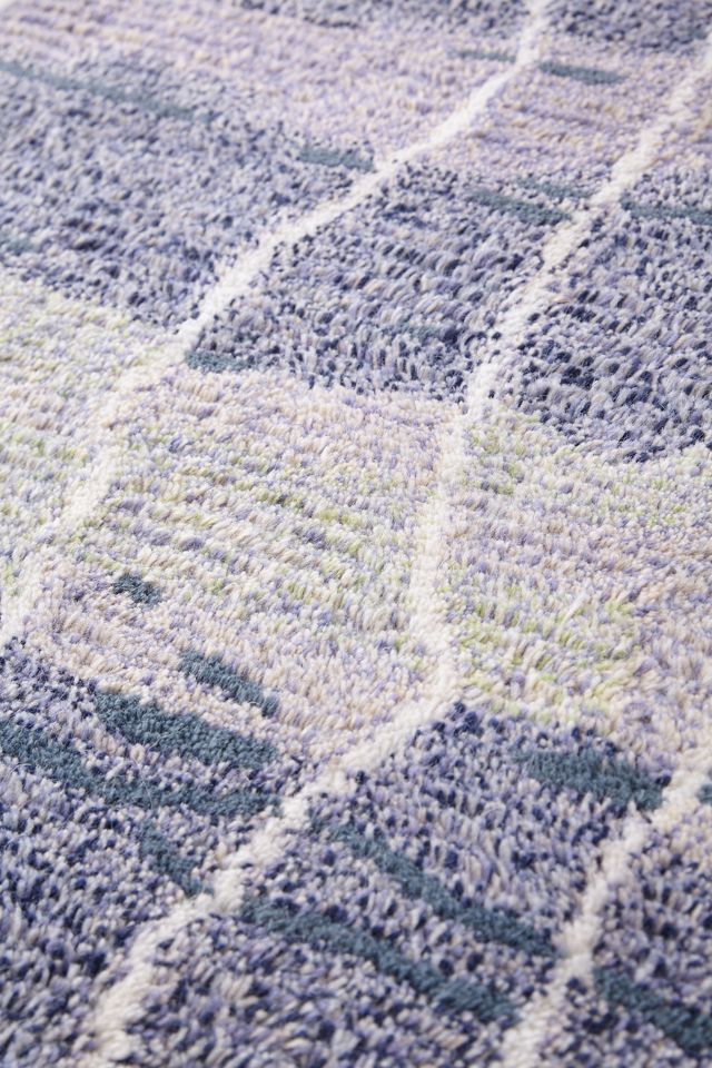 Abstract Blocks Wool Shag Rug #3