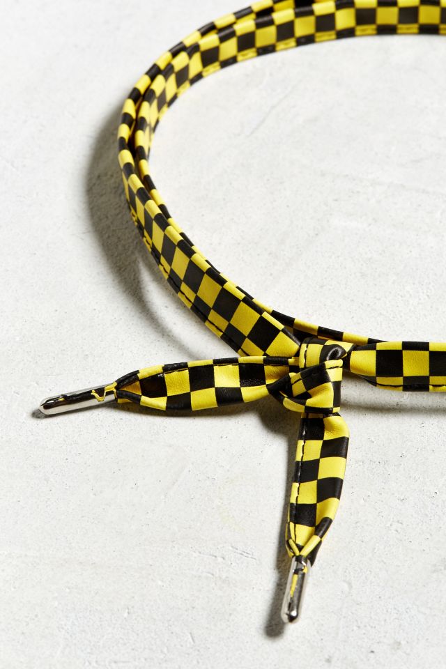 UO Checkered Extra Long Shoelace Belt #2